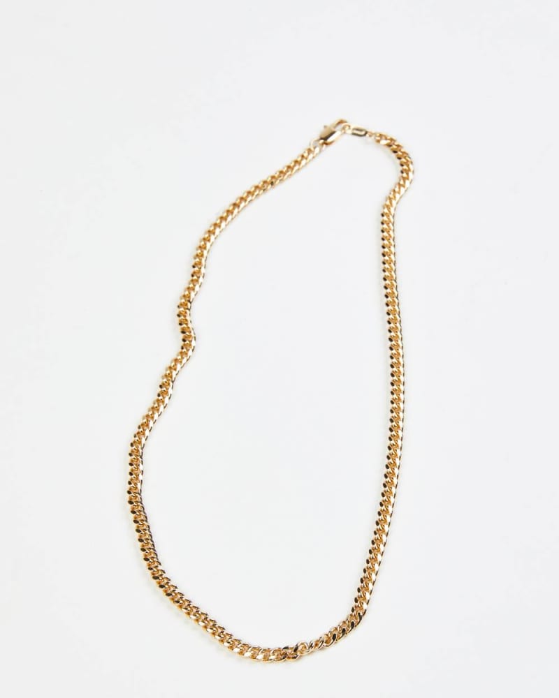 Front of a size O/S Florence Necklace in Gold in Gold by VERMEER STUDIO. | dia_product_style_image_id:330602